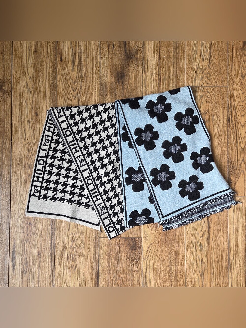 hildli Set Of 2 Soft Wool Like Scarfs 75"X11"